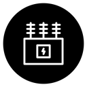 Transformer Substation Black Filled icon