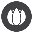 Triple Tulip Bloom Black Filled icon