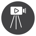 Tripod Video Camera Black Filled icon