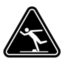 Tripping hazard warning sign icon