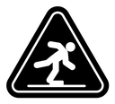 Tripping hazard warning sign icon