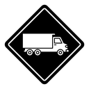Truck warning sign icon
