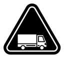 Truck warning sign icon