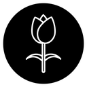 Tulip Flower Black Filled icon