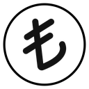Turkish lira Black Filled icon