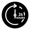 Twenty four hours Black Filled icon