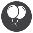 Twin Party Balloons Black Filled icon