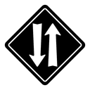 Two way traffic sign icon