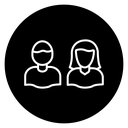 Two Women Portrait Black Filled icon