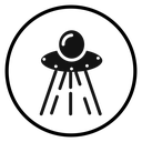 Ufo flying Black Filled icon