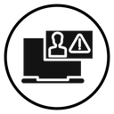 Unauthorized Access Laptop Warning Black Filled icon