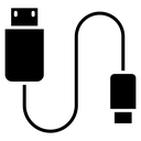 USB Cable Black Filled icon