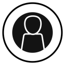 User Circle Badge Black Filled icon