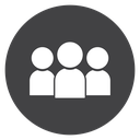 User Group Trio Black Filled icon