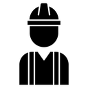 User helmet safety Black Filled icon
