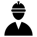 User helmet safety Black Filled icon