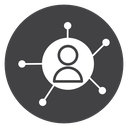 User Network Nodes Black Filled icon