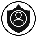 User protection shield Black Filled icon