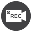Video Camera Rec Black Filled icon