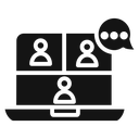 Video chat conference icon