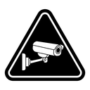 Video surveillance sign icon