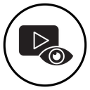 Video Views Black Filled icon