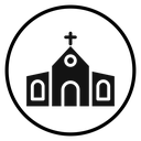 View inside catholic church icon