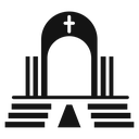 View inside catholic church Black Filled icon