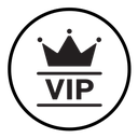 Vip text with crown icon