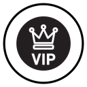 Vip text with crown icon