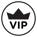 Vip text with crown icon