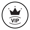 Vip text with crown icon