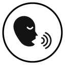 Voice Recognition Face Profile Black Filled icon