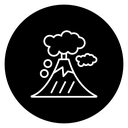 Volcano eruption icon