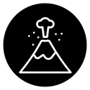 Volcano eruption icon