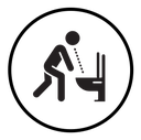 Vomiting in bathroom icon