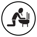 Vomiting in bathroom icon