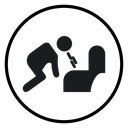 Vomiting in bathroom icon