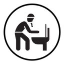 Vomiting in bathroom icon
