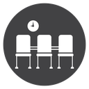 Waiting Room Clock Black Filled icon