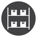 Warehouse Shelf Boxes Black Filled icon