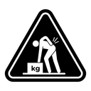 Warning heavy object sign icon