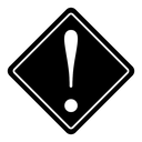 Warning sign with exclamation point icon