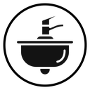 Washbasin Black Filled icon