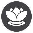 Water Lily Black Filled icon