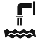 Water supply drain icon