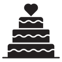 Wedding cake Black Filled icon