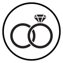 Wedding ring Black Filled icon
