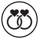 Wedding ring Black Filled icon