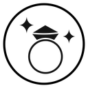 Wedding ring Black Filled icon